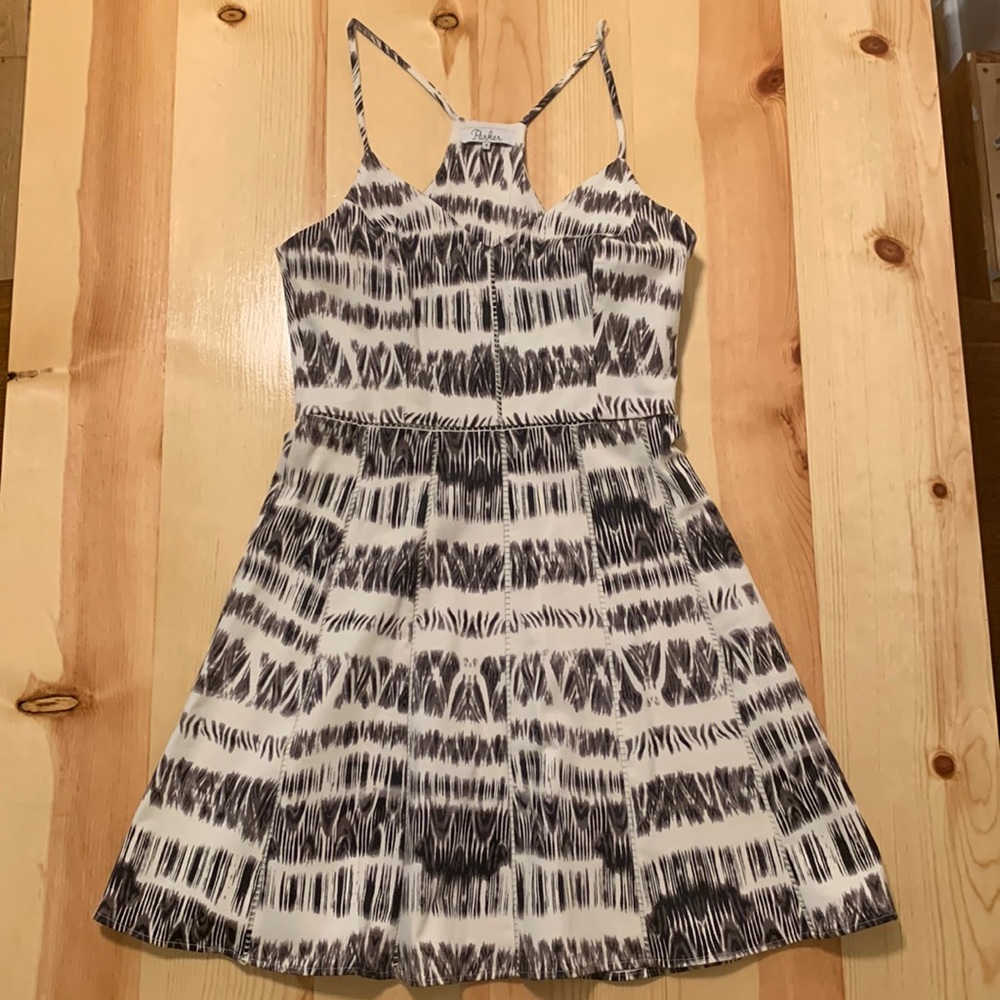 Parker Juliet Graphic Racerback Dress Cosmos, Size Small
